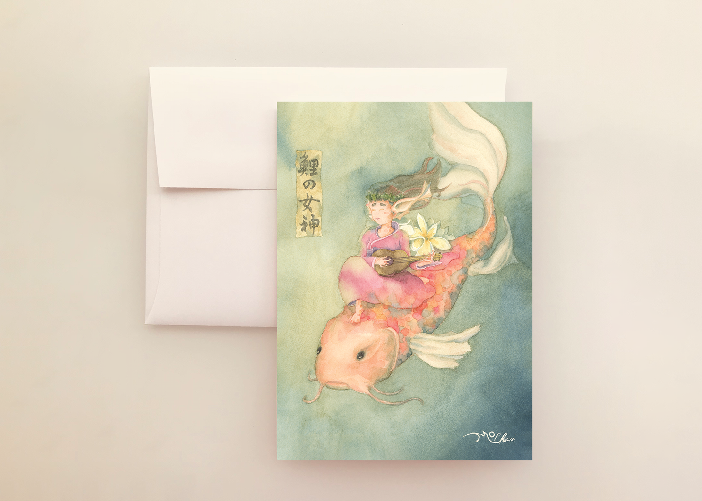 Koi Fish Goddess Greeting Card