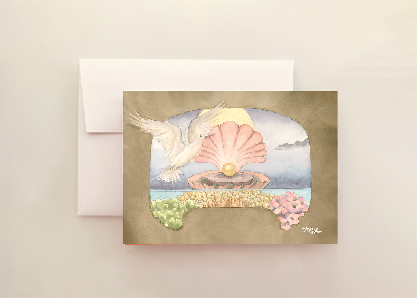 Pearl Fan Greeting Card
