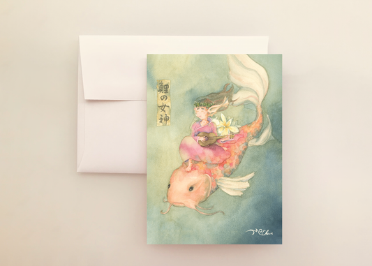 Koi Fish Goddess Greeting Card